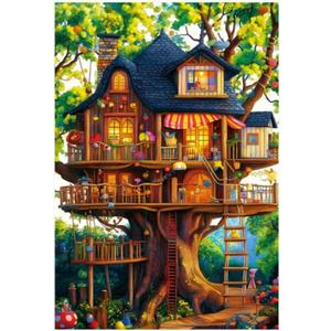 Tree House Puzzles for Adults 1000 Pieces, Fantasy Tree of Life Jigsaw Puzzles, Plant Challenging Hard Puzzles as Nature Dcor