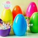 JOYIN 12PCS 10" Jumbo Easter Eggs, Bright Plastic Giant Eggs Empty Fillable for Easter Eggs Hunt, Filling Treats Party Favor Classroom Prize Supplies Decoration