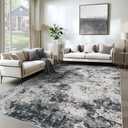 XLUEZ 6x9 Area Rugs for Living Room, Washable Modern Abstract Large Area Rug Neutral Soft Non Slip Kids Rug Stain Resistant Indoor Carpet for Bedroom Nursery Dining Room Playroom (Black, 6'x9')