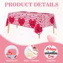 3 x 4 Packs Galentine's Day Tablecloths Decorations 54 x 108 Inch Red Heart Happy Galentine's Disposable Plastic Waterproof Tablecloths for Valentine's Weddings Birthday Party Picnic