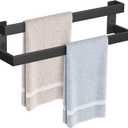 Double Towel Bar,Towel Holder for Bathroom Stainless Steel Towel Rack Wall-Mounted Bathroom Towel Bar 24-Inch Bathroom Hardware Accessories,Matte Black