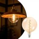 Rynxphera Oversized Amber LED Edison Bulb 60 Watt Equivalent, G200 Dimmable | Giant Globe Light Bulbs, 8W LED Filament 2700K Warm White E26 Lightbulb, Vintage Round Decorative for Pendant Lights, 1 Pack