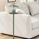 TUTOTAK Tall Round Side Table, Small End Table, Drink Table, Pedestal Side Table, livingroom, Olive Green TB01BOG065