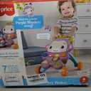 Fisher-Price Baby Push Toy Learn with Me Purple Monkey Walker Musical Learning Activity with Lights for Infants Ages 6+ Months