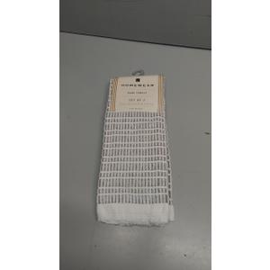 Hand Towels for Bathroom Set of 2 25x15 in White and Blush Striped Towels, Soft and Absorbent Decorative Bath Towels