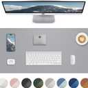 Leather Desk Pad Protector, Mouse Pad, Office Mat, Non-Slip PU Leather Blotter, Laptop Pad, Waterproof Writing Pad for Office and Home (Light Grey, 31.5" x 15.7")