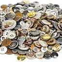 600 Pcs Round Craft Buttons Sewing Buttons Sewing Fasteners Basic Buttons for Knitting DIY Crafts Children's Manual Button Painting, Assorted Sizes and Colors, 2 and 4 Holes (Metal Color)