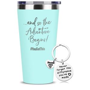 SHOW-YA Good Luck Gifts - Congratulations Gifts for Women,New Job Gift for Women,Farewell Going Away Gift for Friends Coworker,And So The Adventure Begins You Got This,16 OZ Tumbler