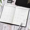 2026 Planner - Planner 2026, 12-Months 2026 Planner Weekly and Monthly, Jan. 2026 - Dec. 2026, 5.75" x 8.25", Saffiano Leather with Thick Paper, Back Pocket with Notes Pages (Dark Black C)