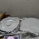 Drive Medical 11148-1 Folding Steel Bedside Commode Chair, Portable Toilet, Supports Individuals Weighing Up To 350 Lbs, with 7.5 Qt. Bucket and 13.5 Inch Seat, Grey