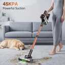 Cordless Stick Vacuum Cleaner - Rechargeable,45Kpa Powerful Suction Vacuum for Home,45Mins Runtime, Detachable Battery, Anti-Tangle, 8 in 1 Lightweight Vacuum for Pet Hair Carpet Hardwood, Pink