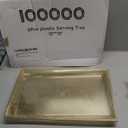 I00000 6 Pack Gold Glitter Plastic Serving Tray, 15" x 10" Crooked Food Trays, Clear Disposable Serving Platter for Parties, Weddings