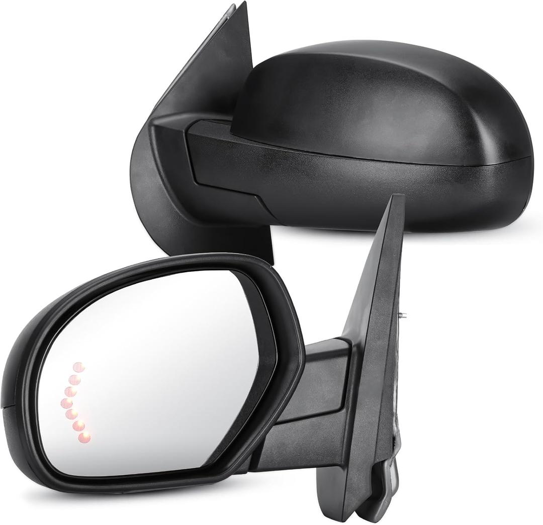 Towing Mirrors Rear View Mirrors fit for 2007-2013 Chevy Avalanche Silverado Suburban GMC Sierra 1500 1500 2500 3500 Tahoe Yukon XL 1500 2500 Power Heated Side Mirror, W/ Arrow Light