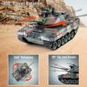 Supdex 1:18 RC Tank, 2.4Ghz German Leopard II Remote Control Tank Model Toys, Battle Army Tank 15 Channel with Smoke Light and Sound, Military Toy for Adults and Kids That Shoots BBS, 40 cm x 23 cm x 30 cm