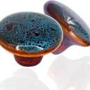 Vintage Round Cabinet Knobs Glazed Ceramic Round Knobs for Dresser Drawer, Antique Drawer Pull for Home Decor Door Handles (Large(38 mm), 20 Pack)