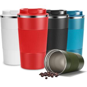 17oz Stainless Steel Insulated Coffee with Flip Lid - Leak-Proof Travel Mug | Vacuum Insulated Cup for Hot and Cold Drinks - 17oz(Red)
Color: Red
