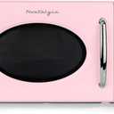 Nostalgia Retro 1000W Microwave Oven 1.1 Cu Ft Capacity Child Safety Lock, 8 Auto-Cook Settings Countertop Kitchen Appliance Pink