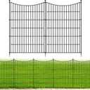 5 Panels No Dig Dog Fence Outdoor for Yard, 40 in(H) X 12 ft(L) Decorative Tall Garden Fence Animal Barrier, Rustproof Metal Wire Garden Edging and Borders, Temporary Fencing Stakes
