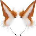 hbbhml Handmade Animal Fur Wolf Fox Ears Headband Cosplay Headwear Hair Hoop Head Accessories for Halloween Party