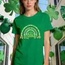 St Patricks Day Shirt Women St Patty's Day T-Shirt Lucky Shamrock Tee Irish Shamrock Tops (Green, L)
