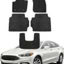 Mythoria Custom Fit Car Floor Mats Fit for Ford Fusion 2013 2014 2015 2016 2017 2018 2019 2020, Waterproof Velour Carpet Full Set, All-Weather Protection with Anti-Skid Retaining Buckle, Black