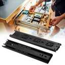 1 Pairs Ball Bearing Drawer Slides, Furniture Drawer Slides 3 Folds Extension Soft Close Guide Rail for Dresser, Cabinet, Kitchen(12in)