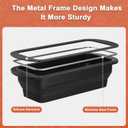 Foldable Silicone Loaf Pan with Metal Reinforced Rim Support - Nonstick Silicone Baking Mold for Homemade Loaf, Bread and Meatloaf - (9"x4"x2.5", Black, 1 Piece)