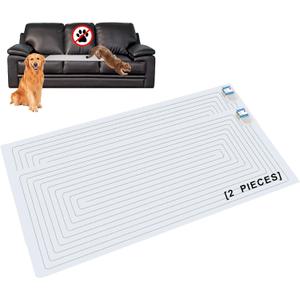 SEERWAY Scat Pet Shock Mat 2 Pieces, Shock Pads for Dogs and Cats Training Indoor, Electric Repellent Mat Keeps Pets Off Couch, Sofa, Countertop, 3 Modes, 2 Pieces Same Size, Battery Operated