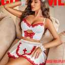 Avidlove Sexy Lingerie for Women Cosplay Lingerie Set Contrast Lace Costume Set(5pack)