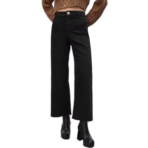 Supgoreou Women's Wide Leg Jeans High Waisted Stretchy Trendy Casual Versatile Work Denim Pants Trousers 2025 (Black, M)
