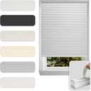 No Drill Cordless Cellular Shade, White, 35" W x 64" H