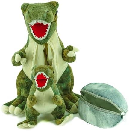 YOHAKI 2 in 1 Dinosaur Stuffed Animal Weighted Dragon Plush for Adults & Kids Dinosaur Egg Plushies Toys for Boys Simulation Toy with Babies Inside for All Ages