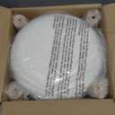 Ottoman Foot Rest, Small Round Ottoman with Storage, Boucle Teddy Velvet Footstool with Wood Legs, Soft Sponge Storage Ottoman for Living Room, Bedroom, Couch, Enterway (Cream)