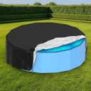 97'' Round Dog Pool Cover, Foldable Pet Swimming Pool Cover with Drawstring Design, Collapsible Dog Pool Cover Waterproof and Dustproof (97'' x 16'')