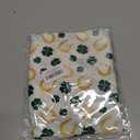 Wall Mount Plastic Bag Holder, Reusable Grocery Sack Organizer, Washable Cotton-Linen Storage, St. Patricks Day Lucky Clover & Horseshoe Pattern, Hanging Loop for Kitchen or Pantry