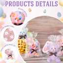 Poen 27 Pack Easter Stuffed Animals Bears with Cards Set Bulk Pastel Bunny Plush Easter Party Favors Baskets Filler Stuffers Classroom Exchange Prize Gift for Egg Hunt Party Favors (White Purple)