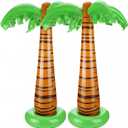TecUnite 2 Pack Inflatable Palm Trees 35 Inch Jumbo Coconut Trees Beach Backdrop Favor for Summer Beach Hawaiian Tropical Birthday Backyard Pool Luau Party Decoration Photo Booth Prop Accessory