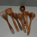 KLEO - Set of 5 Spoons - Solid Wooden Spoons & Turner Set | Serving Spoons | Salad Spoons | Ladles | Cutlery Set | Cooking Spoons