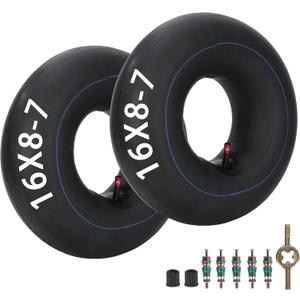 16x8.00-7(16x8-7 16/8-7) Inner Tube with TR13 Straight Valve Stem Replacement for ATV Quad Bike Golf Cart Lawn Mowers Snow Blowers Farm Tractors Wheelbarrows Trailers