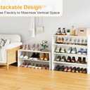 2 Pack 2 Tier Small White Shoe Rack For Closet, Stackable Shoe Shelf Organizer for 18 -24 Pairs of Shoes, Small Shoe Storage Organizer for Entryway, Hallway,Living Room, Bedroom, Size 28.5"* 11" * 13"