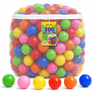 200 Count Ball Pit Balls, 2.3" BPA-Free Bright Multicolor Balls for Kids