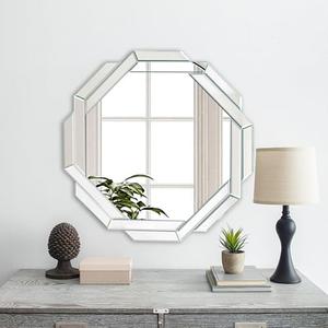 Menscha Bathroom Mirror-24”X24” Wall Mirrors Decorative, Beveled Edge Frameless Mirror for Wall, Bathroom, Vanity Room, Bedroom, Living Room and Enterway