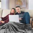 Utopia Bedding Fleece Blanket King Size Grey (90x102 Inches) Ultra Soft Warm Lightweight Microfiber Breathable Anti-Static Cozy Winter Bed Blanket, All-Season Home Decor Gift for Men & Women