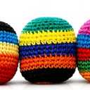 3PCS Hacky Hand-Made Knitted Footbag Set, Crochet Footbags for Adults & Beginners, Assorted Random Color Kick Sack Balls, Juggling Balls for Coordination Training, Outdoor Games, Party Favors