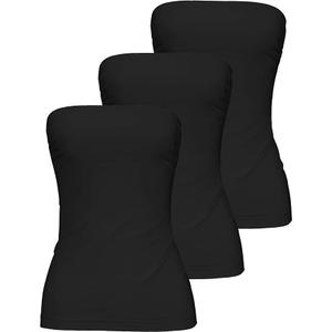 TAIPOVE Black Tube Tops for Women Summer Cotton Strapless Basic Camisoles Bandeau Layering Shirt XX-Large