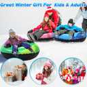 3Pack Snow Tubes, Snow Sled for Kids and Adults, Cold-Resistant Inflatable Snow Tube, Thickened Heavy Duty Sleds for Winter with Handles, Snow Toys, Snow Sleds for Family Activities Outdoor Fun (Green, Pink, Blue)