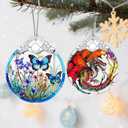 Stained Glass Ornament, Christmas Ornaments, Christmas Decorations for Tree, Holiday Decor, Holiday Party Gifts, Butterfly Themed Gifts, Gift Ideas & Xmas Gift - Monarch Butterfly
