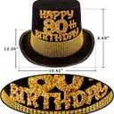80th Birthday Gifts for Men,80th Birthday Party Hat,80th Birthday Sash for Men,80 Year Old Birthday Hat,80 Birthday Sash,80 Birthday Party Decorations