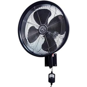 HydroMist F10-14-011 18 Inch Mounting Bracket Outdoor Oscillating Fan, Black