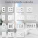 OKAWYC Single Duplex Outlet Cover Plate, 4-Pack White Luca Metal Wall Plate 1 Gang, Light Switch Cover, for Receptacle Light Switch, Switch Cover Decorative Wallplate, Durable